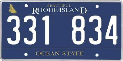 RI license plate 331834