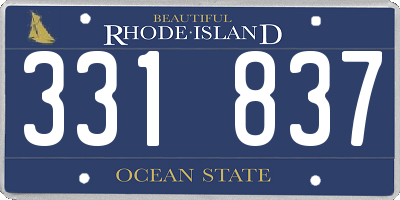 RI license plate 331837