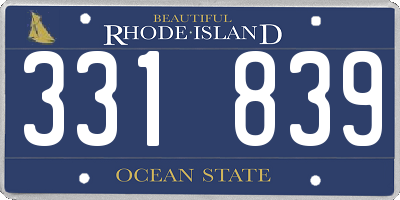 RI license plate 331839