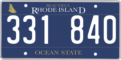 RI license plate 331840