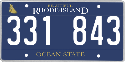 RI license plate 331843