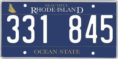RI license plate 331845