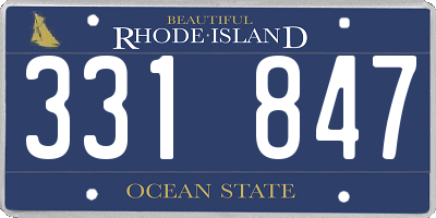 RI license plate 331847