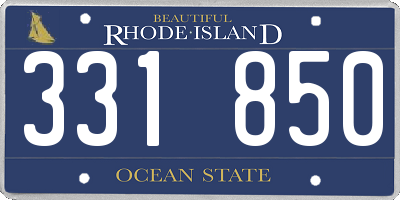 RI license plate 331850