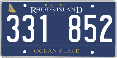 RI license plate 331852