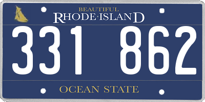 RI license plate 331862