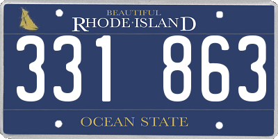 RI license plate 331863