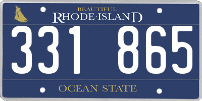 RI license plate 331865