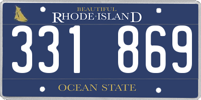 RI license plate 331869