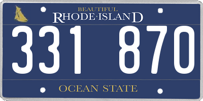 RI license plate 331870