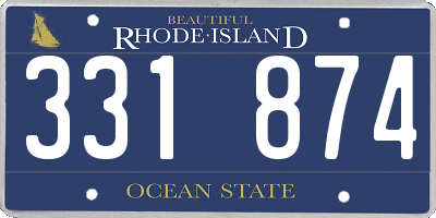 RI license plate 331874