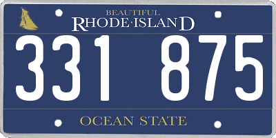 RI license plate 331875