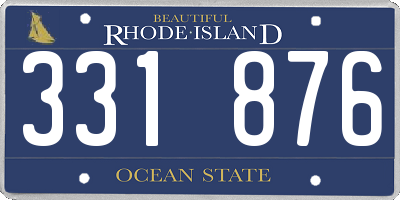 RI license plate 331876