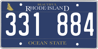 RI license plate 331884