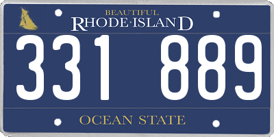 RI license plate 331889