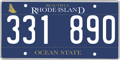 RI license plate 331890