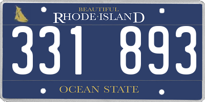 RI license plate 331893