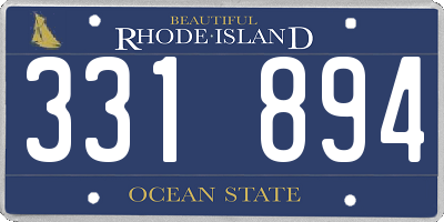 RI license plate 331894