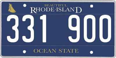 RI license plate 331900