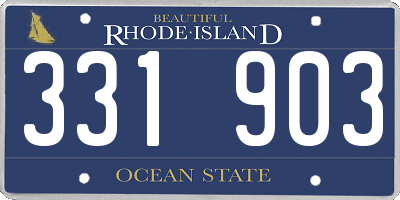 RI license plate 331903