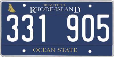 RI license plate 331905