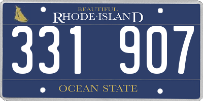 RI license plate 331907