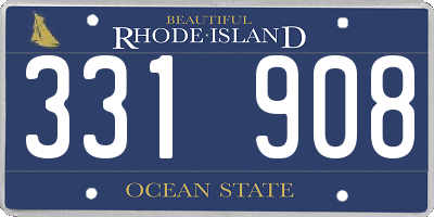 RI license plate 331908