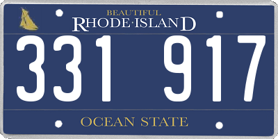 RI license plate 331917