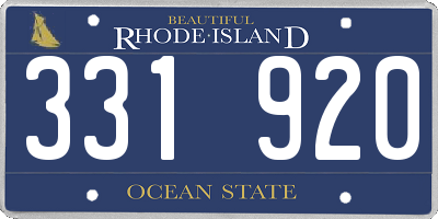 RI license plate 331920