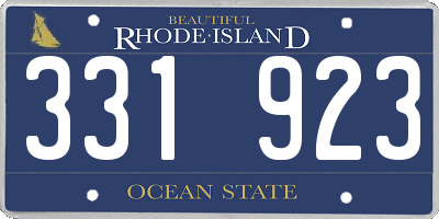 RI license plate 331923
