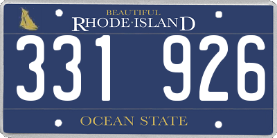 RI license plate 331926