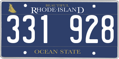 RI license plate 331928
