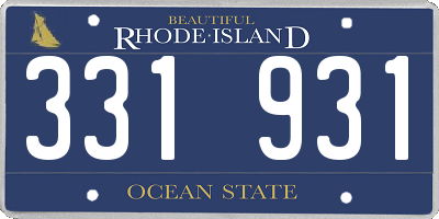 RI license plate 331931
