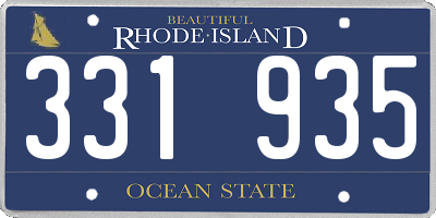 RI license plate 331935