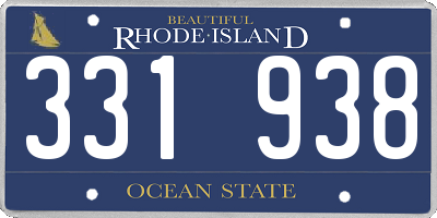 RI license plate 331938