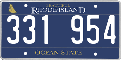 RI license plate 331954