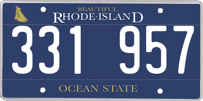 RI license plate 331957