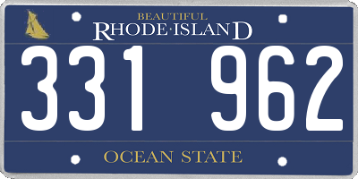 RI license plate 331962