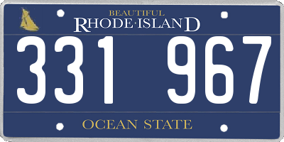 RI license plate 331967