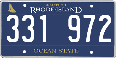RI license plate 331972
