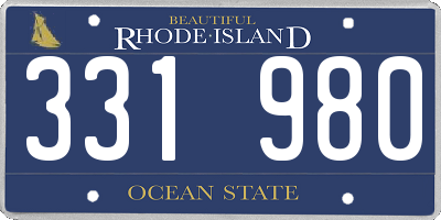RI license plate 331980