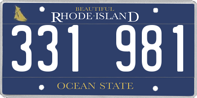 RI license plate 331981