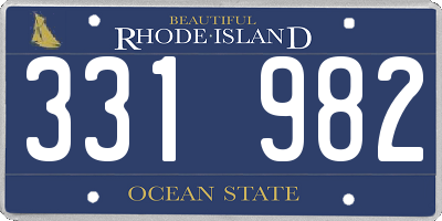 RI license plate 331982