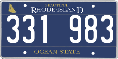 RI license plate 331983