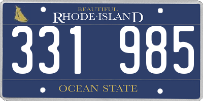 RI license plate 331985