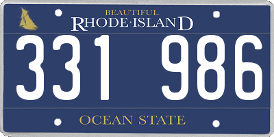 RI license plate 331986