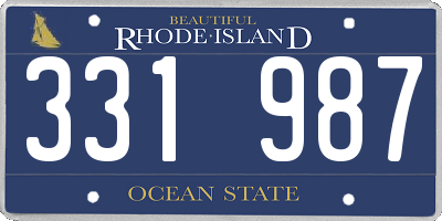 RI license plate 331987