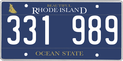 RI license plate 331989