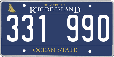 RI license plate 331990