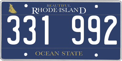 RI license plate 331992